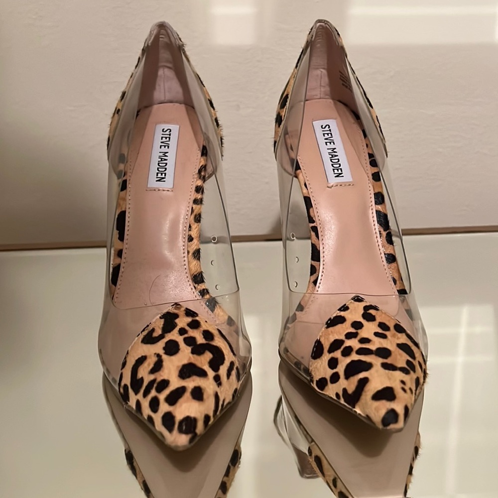 STEVE MADDEN Womens Malibu-R Leopard Heels